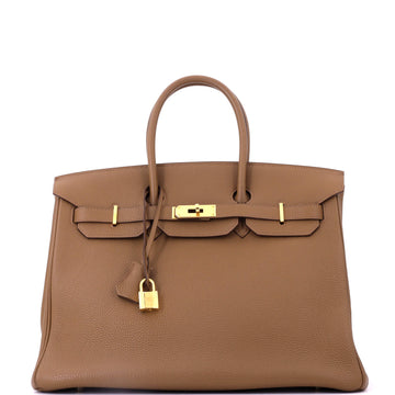 Hermes Birkin Handbag Brown Togo with Gold Hardware 35
