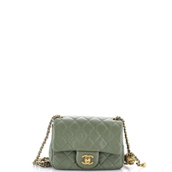 Chanel Pearl Crush Square Flap Bag Quilted Lambskin Mini