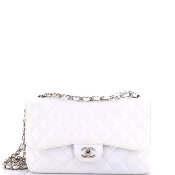 Chanel Vintage Classic Double Flap Bag Quilted Caviar Jumbo