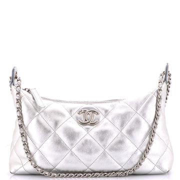Chanel CC Medallion Hobo Quilted Lambskin Small