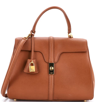 Celine 16 Top Handle Bag Grained Calfskin Medium