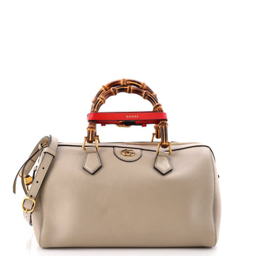 Gucci Diana NM Bamboo Handle Boston Bag Leather