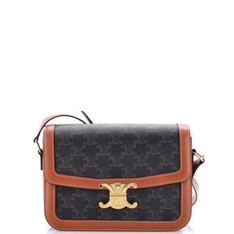 Celine Triomphe Shoulder Bag Triomphe Coated Canvas Medium