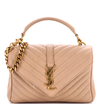 Saint Laurent Classic Monogram College Bag Matelasse Chevron Leather Medium