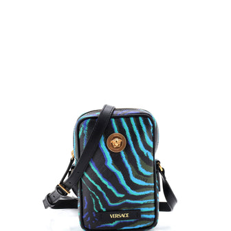 Versace Medusa Biggie Pouch Crossbody Bag Printed Leather Micro
