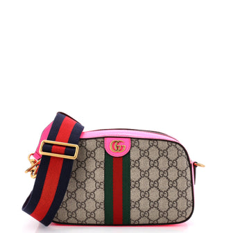Gucci Ophidia Convertible Camera Bag GG Coated Canvas with Leather Small
