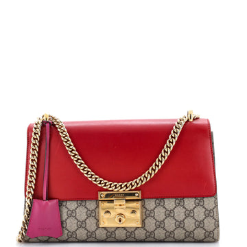 Gucci Padlock Shoulder Bag GG Coated Canvas and Leather Medium