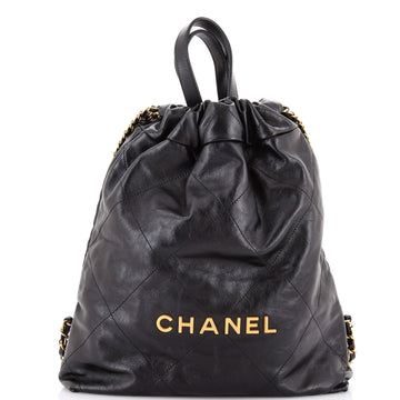 Chanel 22 Chain Backpack Quilted Calfskin Medium