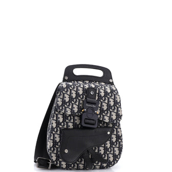 Christian Dior Saddle Backpack Oblique Canvas Mini