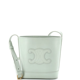 Celine Cuir Triomphe Bucket Bag Leather Small