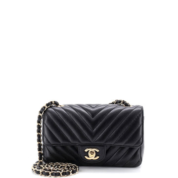 Chanel Classic Single Flap Bag Chevron Lambskin Mini
