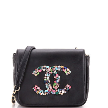 Chanel Giant Crystal CC Flap Bag Lambskin Mini