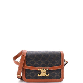 Celine Triomphe Shoulder Bag Triomphe Coated Canvas Medium