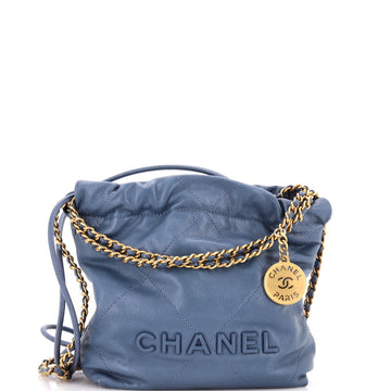 Chanel 22 Chain Hobo Quilted Caviar Mini