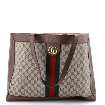 Gucci Ophidia Soft Open Tote GG Coated Canvas East West