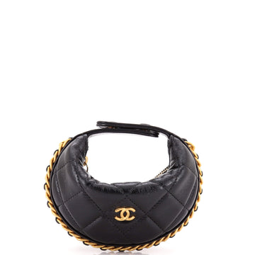 Chanel Chain Around Hobo Pouch Quilted Lambskin Extra Mini