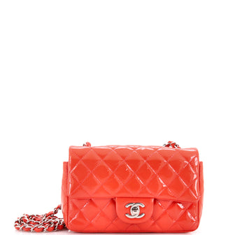 Chanel Classic Single Flap Bag Quilted Patent Mini