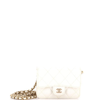 Chanel Classic Flap Clutch with Chain Quilted Caviar Small