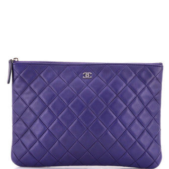 Chanel O Case Clutch Quilted Lambskin Medium