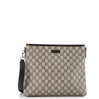 Gucci Zip Top Messenger Bag GG Coated Canvas Medium
