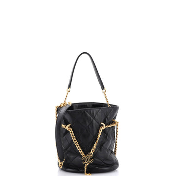 Chanel Pending CC Drawstring Bucket Bag Quilted Lambskin Small