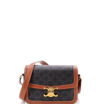 Celine Triomphe Shoulder Bag Triomphe Coated Canvas Medium