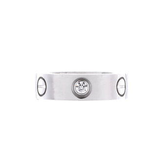 Cartier Love 3 Diamonds Band Ring 18K White Gold with Diamond