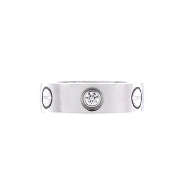 Cartier Love 3 Diamonds Band Ring 18K White Gold with Diamond