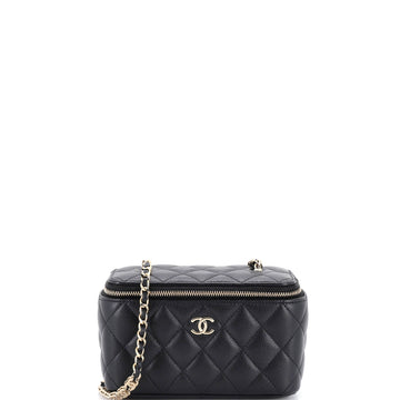 Chanel Classic Vanity Case with Chain Quilted Caviar Small