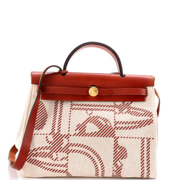 Hermes Herbag Zip Relief Brides de Gala Toile and Leather 31