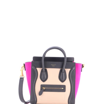 Celine Tricolor Luggage Bag Leather Nano