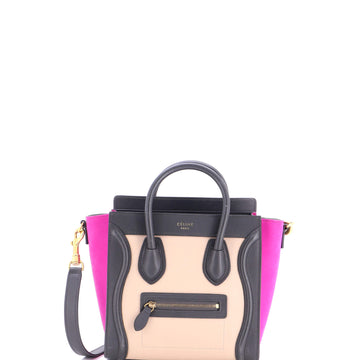 Celine Tricolor Luggage Bag Leather Nano
