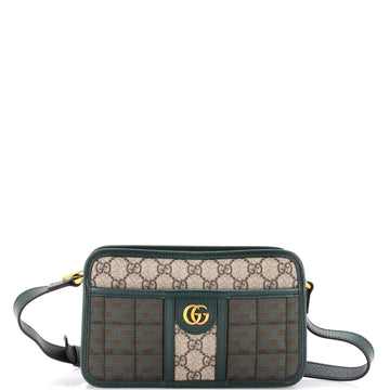 Gucci Zip Crossbody Bag GG Coated Canvas and Quilted Mini GG Canvas Small