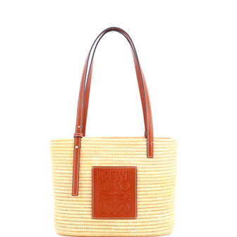 Loewe Square Basket Tote Woven Raffia Small