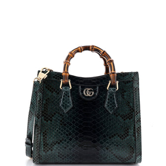 Gucci Diana NM Bamboo Handle Tote Python Medium