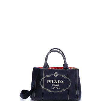 Prada Canapa Convertible Tote Canvas Mini