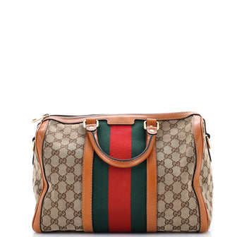 Gucci Vintage Web Boston Bag GG Canvas Medium
