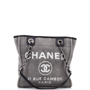 Chanel North South Deauville Tote Canvas Small