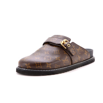 Louis Vuitton Cosy Flat Clog Mules Monogram Canvas and Leather