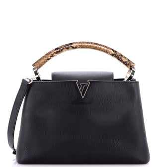 Louis Vuitton Capucines Bag Leather with Python PM
