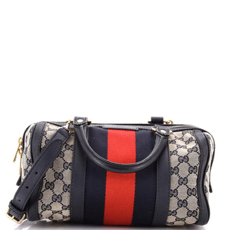 Gucci Vintage Web Boston Bag GG Canvas Small