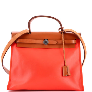 Hermes Herbag Zip Berline Vache Canvas and Leather 31
