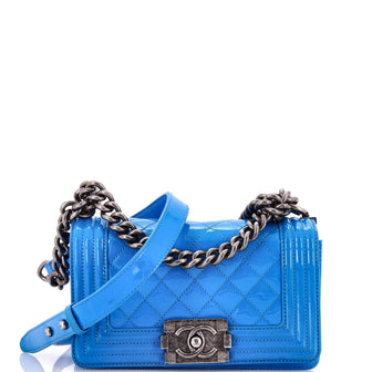 Boy Flap Bag Quilted Patent Small