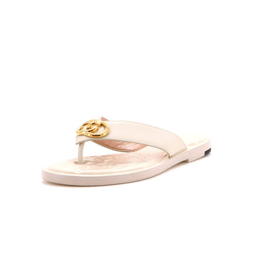Gucci Women's Nadeline Interlocking G Thong Sandals GG Embossed Leather