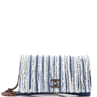 Chanel CC Chain Flap Bag Fringe Denim Medium