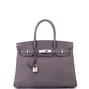 Hermes Birkin Handbag Grey Togo with Palladium Hardware 30