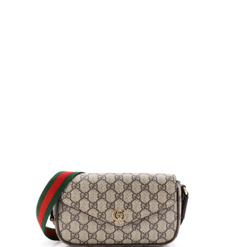 Gucci Ophidia Envelope Flap Shoulder Bag GG Coated Canvas Mini