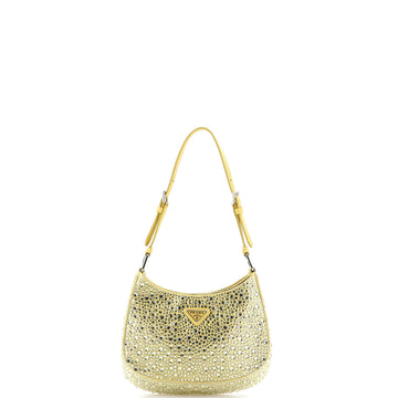 Prada Cleo Shoulder Bag Crystal Embellished Satin Small