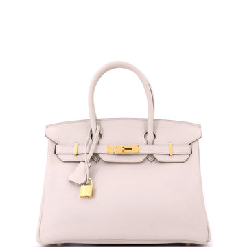 Hermes Birkin Handbag Light Togo with Gold Hardware 30