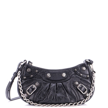 Balenciaga Le Cagole Giant Studs Chain Shoulder Bag Leather XS